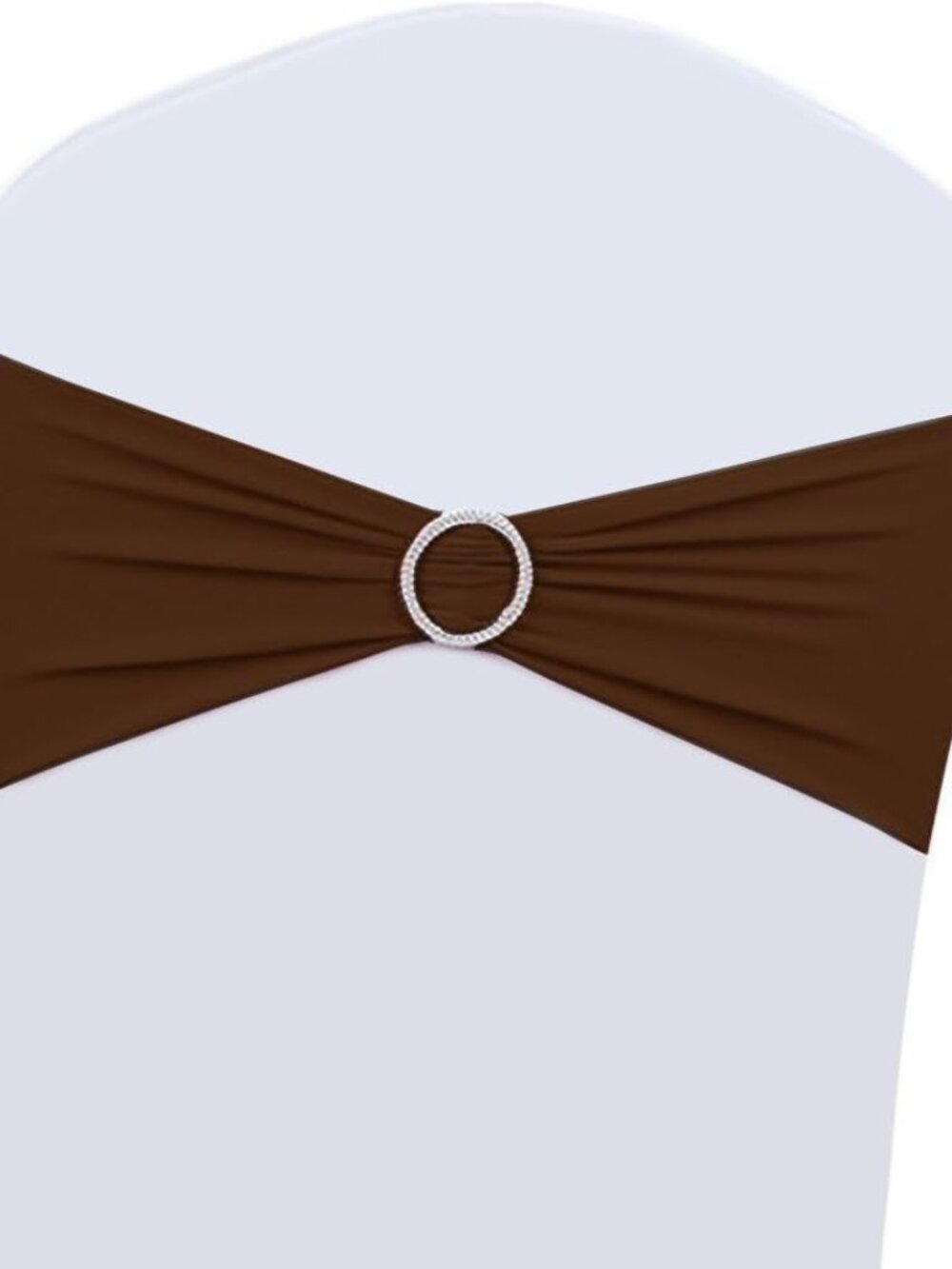 25 PCS Wedding Chair Decorations Stretch Chair Sashes and Bows, Coffee
